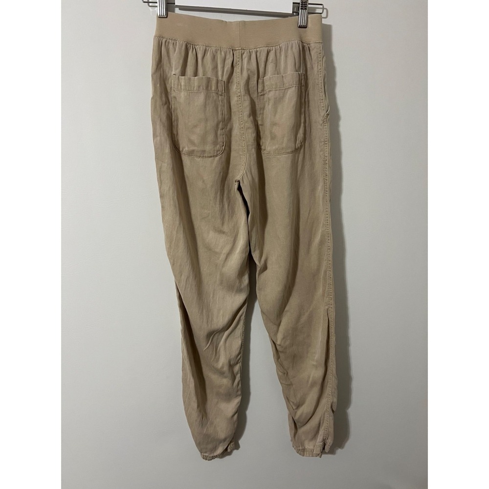 Faherty Khaki Cream Linen Blend Arlie Everyday Pant Tapered Pull On Stretchy S - Picture 9 of 9